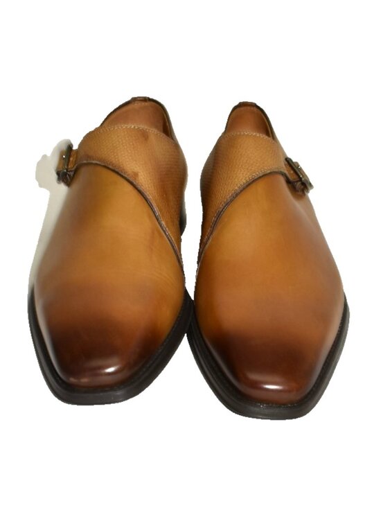 New! Magnanni Hermosa Monk Strap Slip On Shoes Leather Cognac 9 M 26101 DD150A main image 7